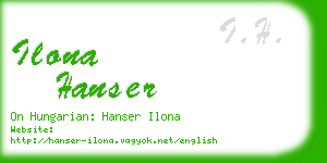 ilona hanser business card